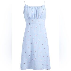 VERO MODA Odette Stripe Cherry Print Spaghetti Tie Strap Dress - Sz M, NWT